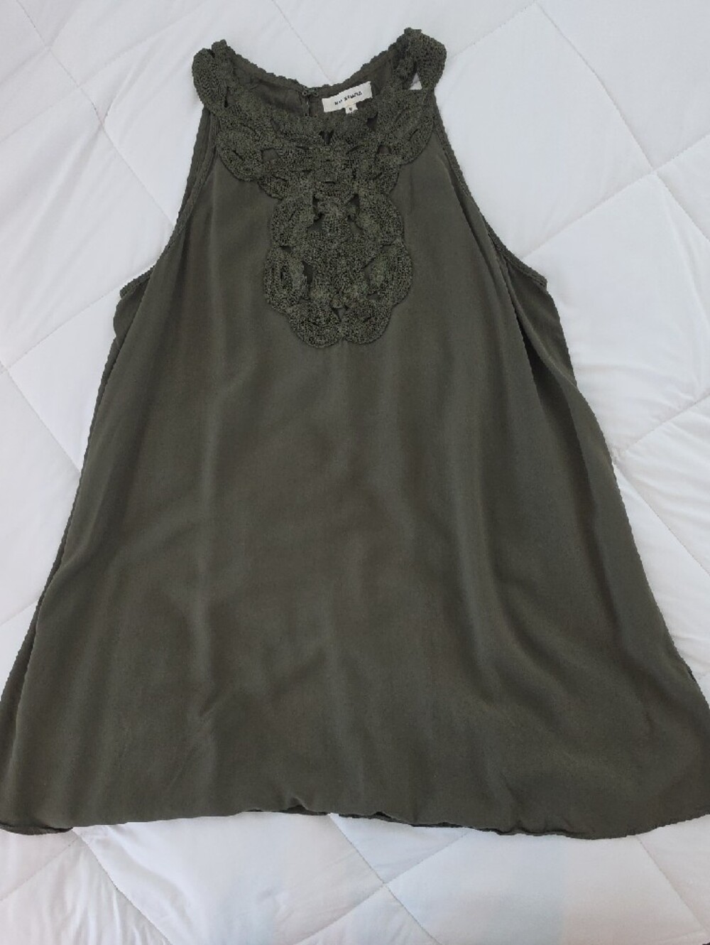 Max Studio Olive Green Beaded Halter Top